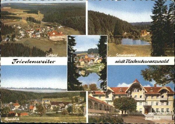 Friedenweiler Fliegeraufnahme Schwimmbad Baers Hotel