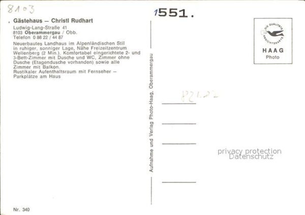 Oberammergau Gästehaus Chrislt Rudhart – Bild 2