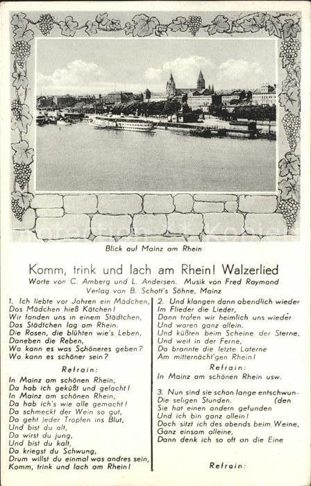 Mainz Rhein Hafen Lied Komm trink und lach am Rhein