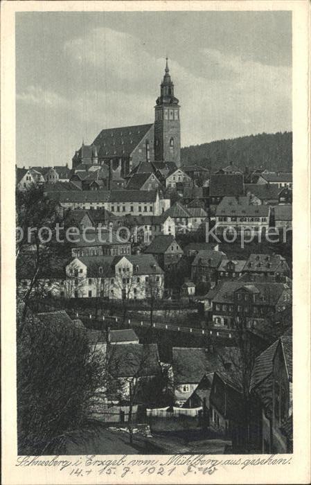 Schneeberg Erzgebirge vom Mühlberg
