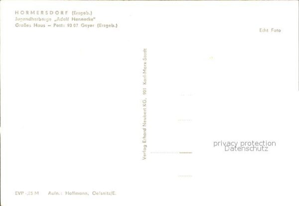 Hormersdorf Erzgebirge Jugendherberge Adolf Hennecke Grosses H – Bild 2