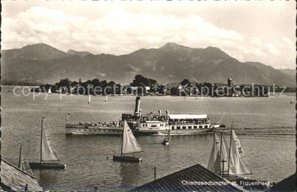 Dampfer Seitenrad Ludwig Fesslsr Fraueninsel Chiemsee Hoc