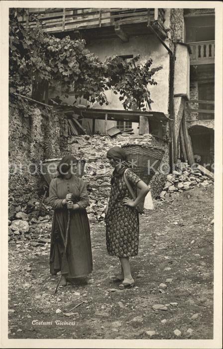 Trachten Ticino Tessin Frauen Heukorb