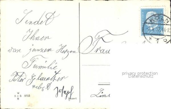 Geburtstag Schneeglöckchen Blaue Blumen Litho – Bild 2