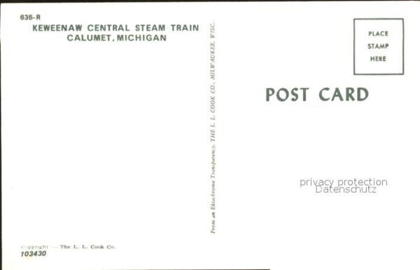 Lokomotive Keweenaw Central Steam Train Calumet Mi – Bild 2