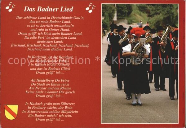 Liederkarte Badner Lied Trachten Horn Parade