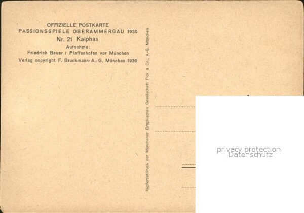 Passionsspiele Oberammergau 1930 Kaiphas Rutz Hugo – Bild 2