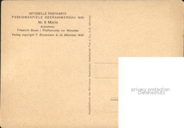 Passionsspiele Oberammergau 1930 Maria Rutz Anna – Bild 2