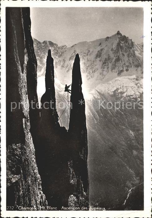 Bergsteigen Klettern Chamonix Mont-Blanc Ascension des Jumea