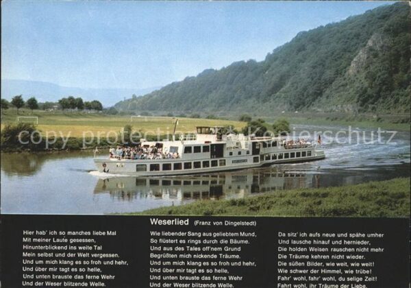 Liederkarte Weserlied Motorschiff