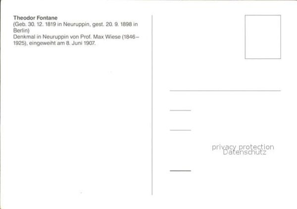 Persoenlichkeiten Theodor Fontane Denkmal Neuruppin – Bild 2