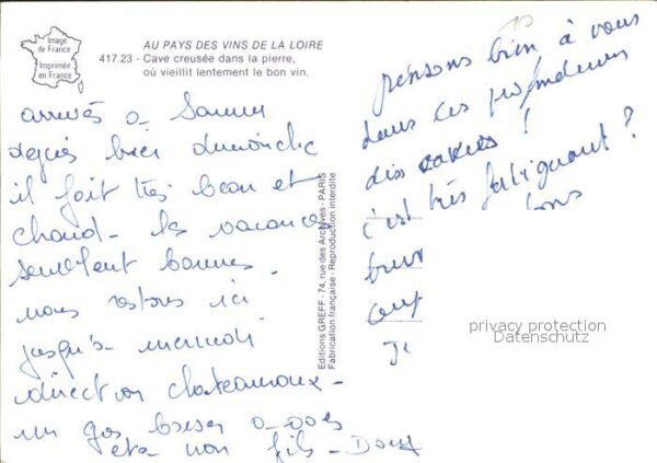 Wein Vin Loire Cave creusee dans le pierre – Bild 2