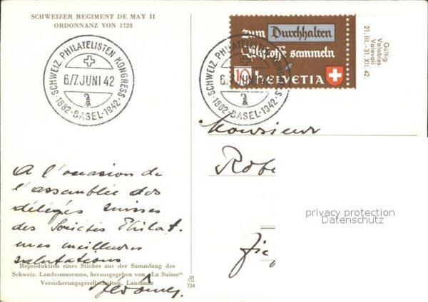 Regimente Schweiz de May II Ordonnanz Stempel Phi – Bild 2
