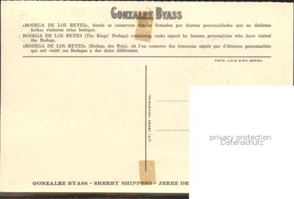Alkohol Sherry Gonzalez Byass Bodega de Los Rey – Bild 2