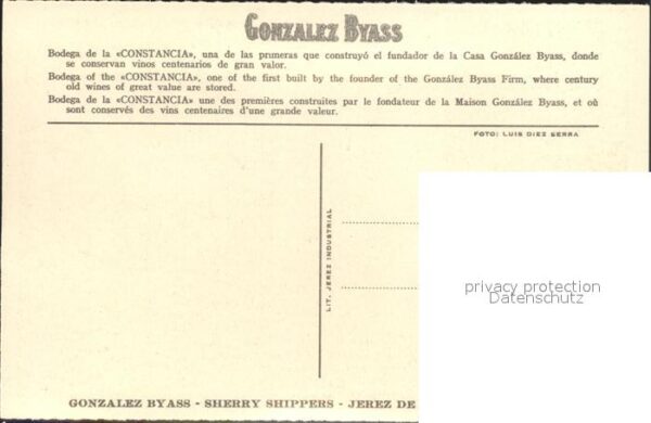Alkohol Sherry Gonzalez Byass Bodega de la Cons – Bild 2