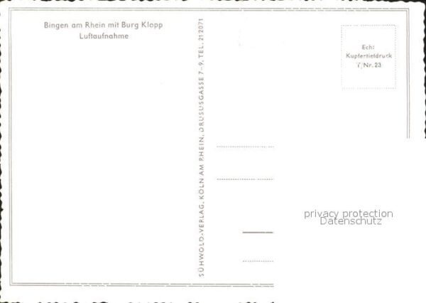 Bingen Rhein Fliegeraufnahme Burg Klopp – Bild 2