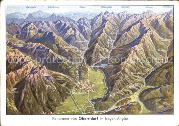 Oberstdorf Panoramakarte Marchspitze Kratzer Hohes