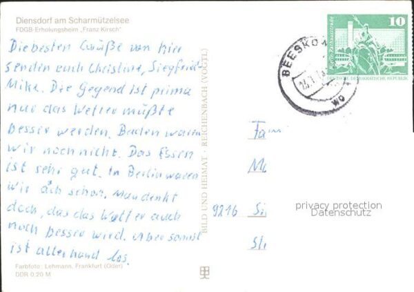Diensdorf-Radlow Scharmützelsee FDGB Erholungsheim Franz – Bild 2