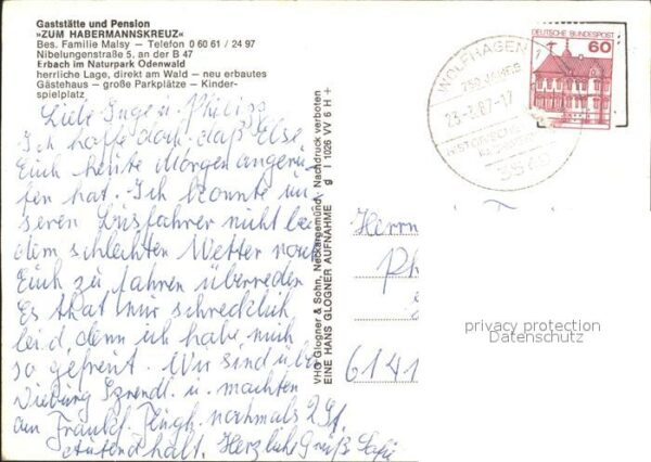 Erbach Odenwald Habermannskreuz Gaststätte Pension – Bild 2
