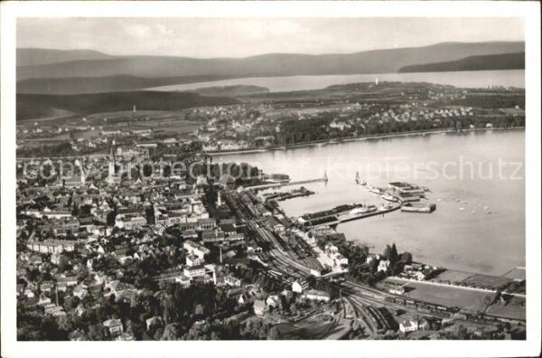 Konstanz Bodensee Fliegeraufnahme mit Hafen See