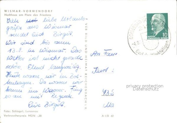 Wismar Mecklenburg Vorpommern Hochhaus am Platz des Friedens Vorwendo – Bild 2