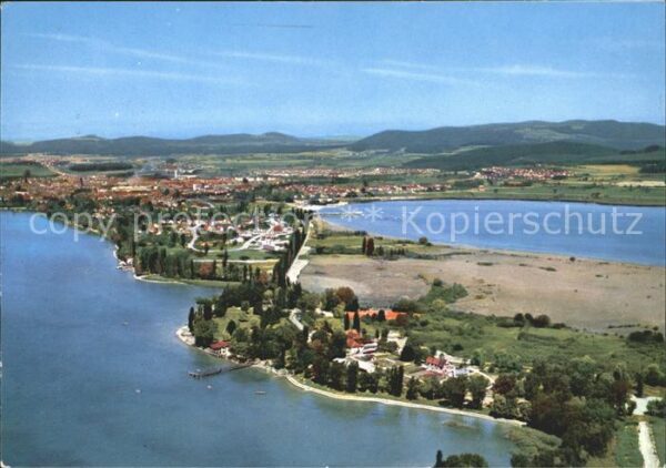 Radolfzell Bodensee Fliegeraufnahme Kursanatorium auf Halbi