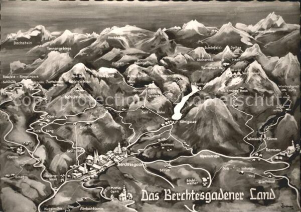 Berchtesgaden Panoramakarte Berchtesgadener Land