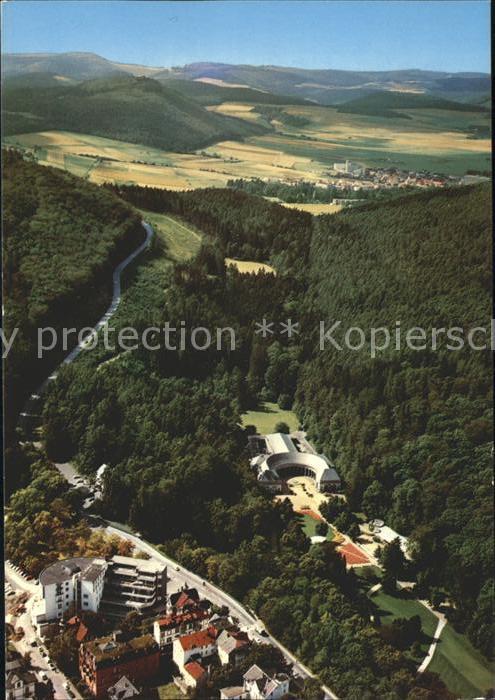 Bad Wildungen Fliegeraufnahme mit Wandelhalle und Rei
