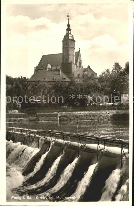 Penig Kirche mit Muldenwehr