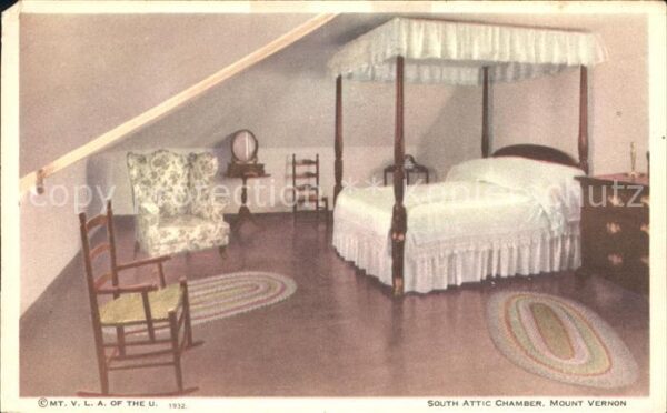 Mount Vernon Virginia South Attic Chamber Schlafzimmer