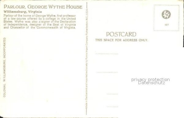 Williamsburg Virginia Parlour George Wythe House – Bild 2