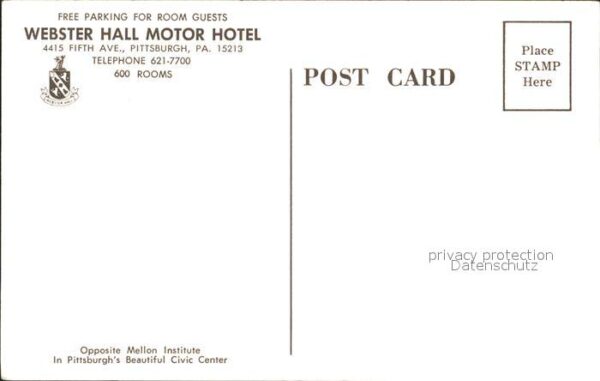 Pittsburg Pennsylvania Webster Hall Motor Hotel – Bild 2