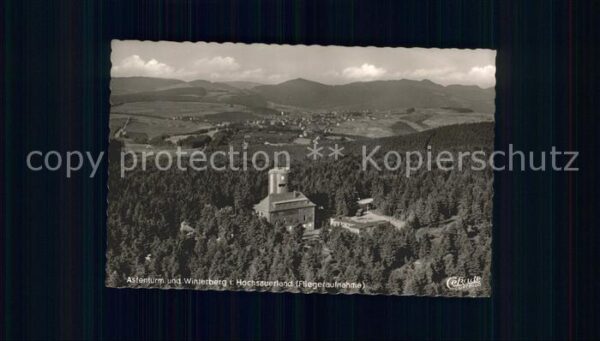 Astenturm Hochsauerland Fliegeraufnahme mit Winterberg