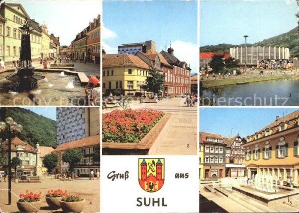 Suhl Thueringer Wald Steinweg Rathaus Stadthalle Karl-Marx-P