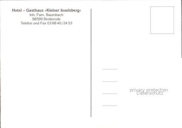 Brotterode Hotel Gasthaus Kleiner Inselsberg – Bild 2