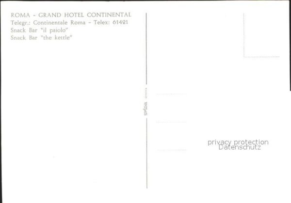 Roma Rom Grand Hotel Continental Snack-Bar – Bild 2