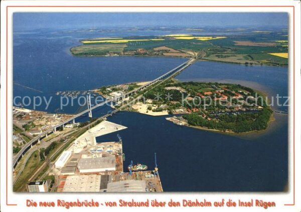 Stralsund Mecklenburg Vorpommern Fliegeraufnahme Rügenbrücke über Dänhol