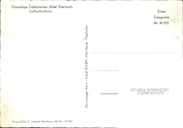 Eberbach Baden Fliegeraufnahme ehem. Zisterzienser Abt – Bild 2