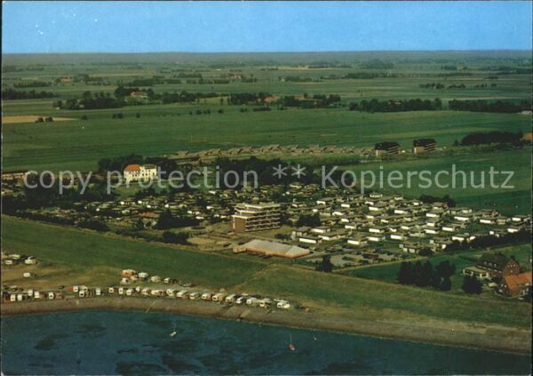 Tossens Nordseebad Fliegeraufnahme mit Camping