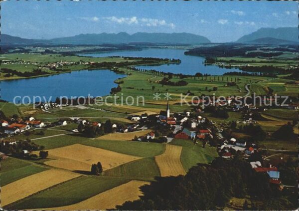 Taching See Fliegeraufnahme mit Waginger-See und Un