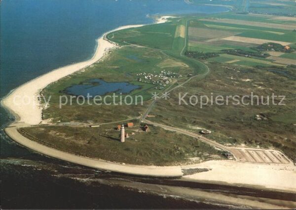 Texel Fliegeraufnahme mit Strand und Leuchttu