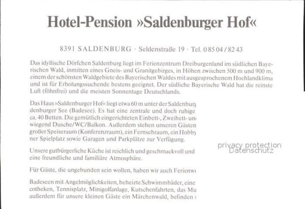 Saldenburg Hotel Pension Saldenburger Hof – Bild 2