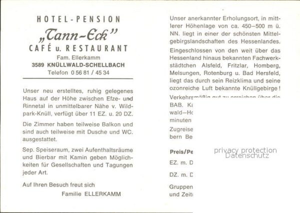 Knuellwald Hotel Pension Tann-Eck Restaurant – Bild 2