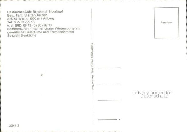 Warth Vorarlberg Restaurant Cafe Berghotel Biberkopf – Bild 2