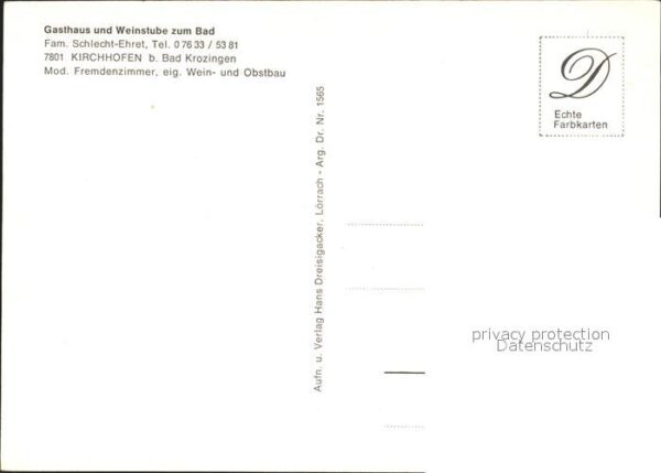 Kirchhofen Breisgau Gasthaus Weinstube zum Bad – Bild 2