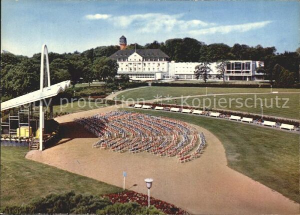 Travemuende Ostseebad Musikpavillon mit Kurhaus und Kursaal