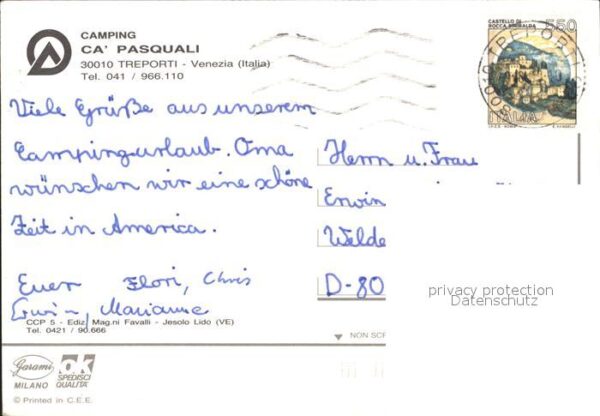 Venezia Venedig Camping Ca Pasquali – Bild 2