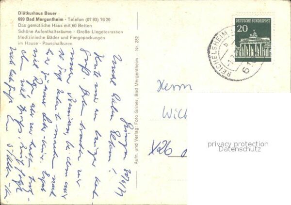 Bad Mergentheim Kuranstalt Bauer – Bild 2