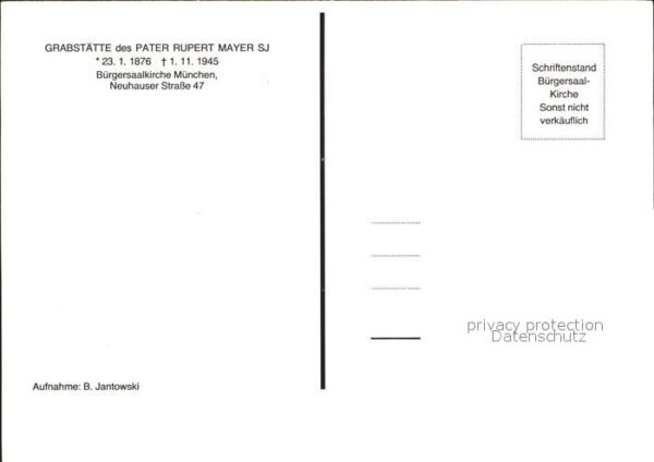 Muenchen Grabstätte des Pater Rupert Mayer SJ – Bild 2