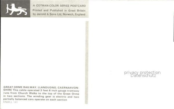 Zahnradbahn Orme Railway Llandudno Caernarvonshire – Bild 2
